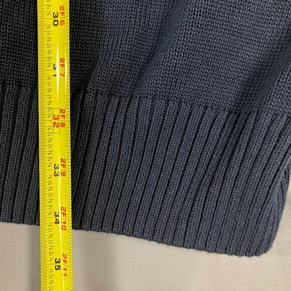 Lenor Romano V-Neck Sweater Mens Large Navy Blue Knit Pullover Made in Italy - Picture 6 of 9